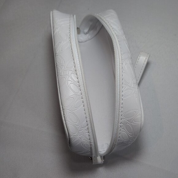 Oakley White Sunglasses Case Monogram All-Over Zip Wrist Strap Soft Shell Side - Picture 3 of 16